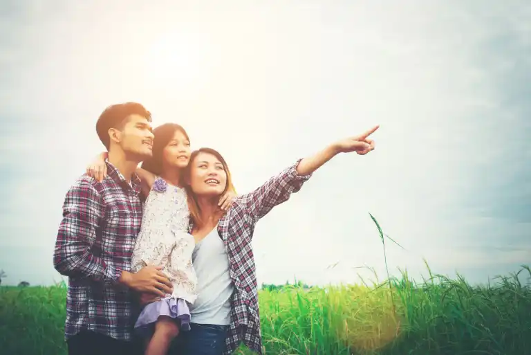 Family enjoying a sunny day.